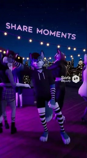 AI Sora Furry Video - Sims Fursuiter in his World is chilling with great goth girls at his cozy Home