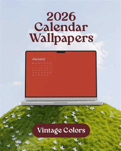 2026 Calendar Wallpapers: Vintage Colorful Clean Desktop Backgrounds (digital Download) - Etsy Canada