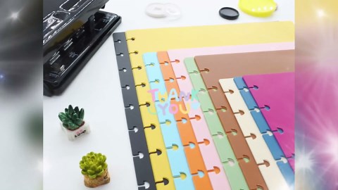 2 Set Junior Disc Planner DIY Cover Discbound Notebook Accessories Candy Colors Compatible with Levenger Circa Arc TUL Eagle and Happy Planner(Yellow,Junior)