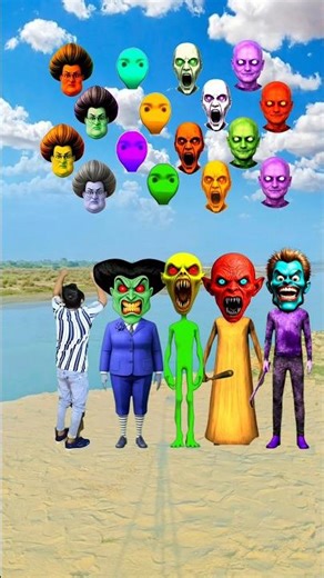 Scary Teacher 3D, Dancing Granny and Grand Pa, Dancing Alien &Me Correct Head Matching #shorts