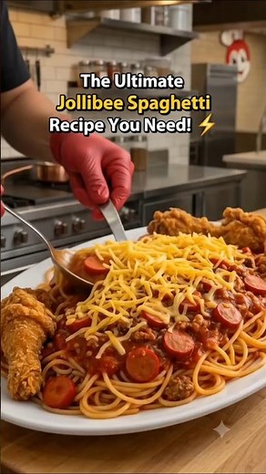 How to Make Jollibee Style Spaghetti at Home | Secret Recipe Revealed! 🍝#spaghti