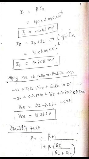 Find IC and VcE of a BJT with voltage divider bias. find the stability factor also