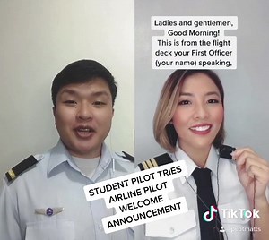 50K views · 1.2K reactions | Student pilot tries an airline pilot’s welcome announcement with Filipina Pilot: Tales from the skies Check out my Youtube Channel www.youtube.com/c/PilotMatts Tiktok @PilotMatts | Pilot Matts | Facebook