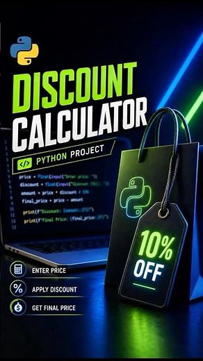 Discount Calculator in Python 💰#python #coding #shorts
