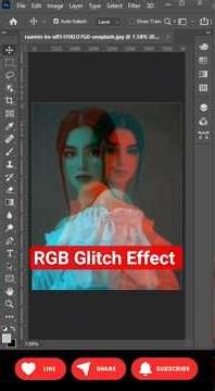 RGB Glitch Effect in Photoshop | Double Exposure Color Effect Tutorial (Hindi) #photoshop