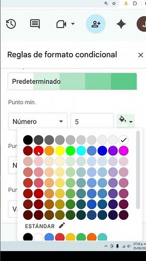 Google Sheets Conditional Formatting of Colors in Cells