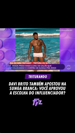 Fofocalizando on Instagram: "Depois de Cauã Reymond, chegou a vez dele desfilar com a sunga branca: Davi Brito. Aprovaram a escolha do influenciador? #FofocalizandoNoSBT"