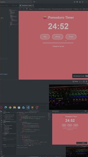 Pomodoro Timer | #asmr #coding #notalking #programming #shorts