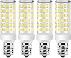 E14 LED European Bulbs 50 Watt Equivalent -500Lm -Three-Color Changing-3000K| 4500K|6500K- E-14 Edison Bulbs for Ceiling Fan, Sewing Machine, Turkish Table Lamp AC110V-240V (4Pack)