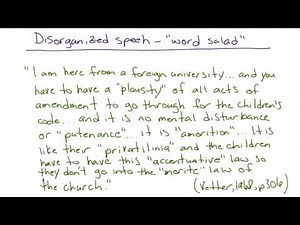 Disorganized speech - Intro to Psychology