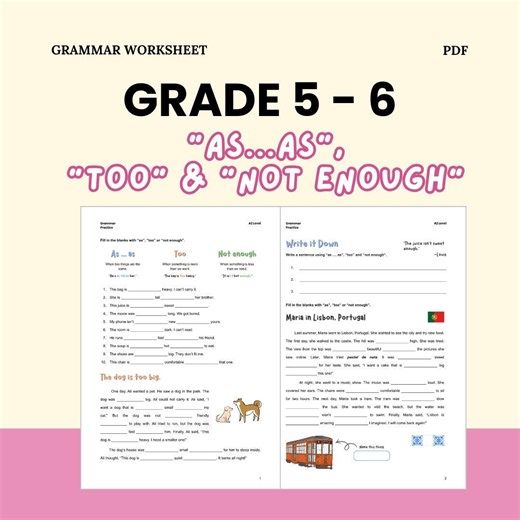 English Grade 5 Comparison Worksheets Printable Digital Download - Etsy