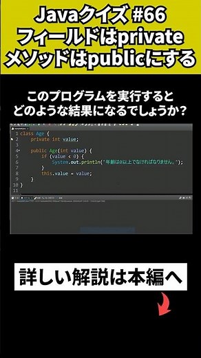 【Javaクイズ #66】フィールドはprivateに、メソッドはpublicにする