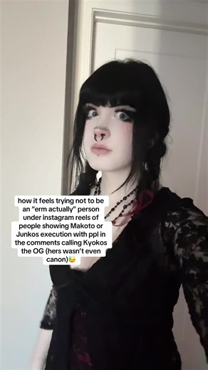 danganronpa gets popular again and all of a sudden i’m back in 7th grade, peep the valentine’s day fit for work 😛 #danganronpa #trending #junkoenoshima #weirdkid #goth