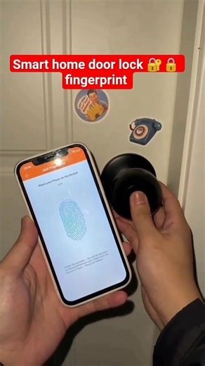 Smart home door lock 🔐 🔒 fingerprint 🫆 installation #smartphone #doorlocksystem
