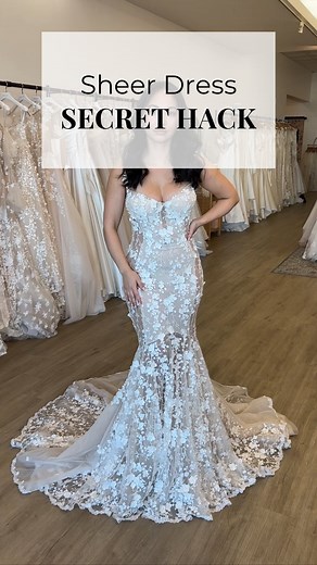 MaidenWhite | Couture Bridal on Instagram: "🤯 You don’t want to miss this hack for your sheer sided wedding dress! Two words: Adhesive. Underwear. If you planned on going commando in your wedding dress, there’s absolutely no judgement here. But we get asked daily, what you can do if you don’t want to go commando? These seamless, adhesive undies give you all the hygienic coverage of a thong, but without a chance of being seen in your sheer sided wedding gown. Ask for them at MaidenWhite &