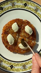 Caviar on a hand-baked hashbrown and creme fraiche is our new favorite Tuesday snack! 🎥 diningbykelly [IG] | Tastemade