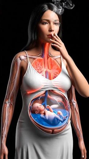 Shocking Truth Inside: Mother Smoking in Sheer Dress – Baby Suffers in Womb (3D Animation)