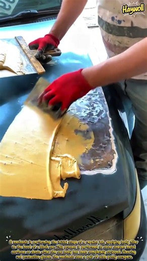 Car Hood Filling in the Body Restoration Stage
