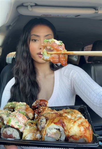 Sushi Mukbang Experience with PerfectTed's Matcha Latte