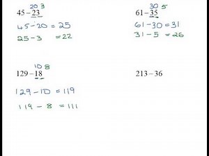 Mental Strategies for Subtraction - Homework Help Series