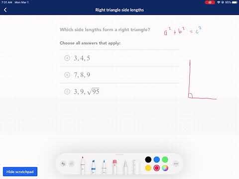 Khan Academy Tutorial: right triangle side lengths