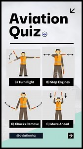 PART 2 🛫 Welcome to the Aircraft Marshalling Signals Quiz! How well do you know your signals? Put your skills to the test! Drop your answers in the comments before time runs out, and tag a friend to see if they can ace the quiz too! #aviationlovers #aviationgeek #aviationdaily #QuizTime #quiz #aviation #aviationlife #fypシ゚viralシ | Aviation HQ