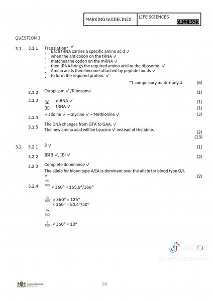 Grade 12 Life Sciences Memo June 2023 #grade12 #halloffame #fyp #pastyearpapers #pastpapers #study #answers #learn