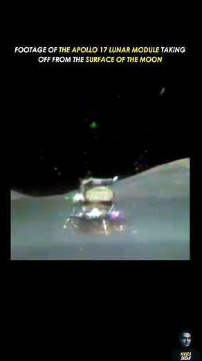 Color TV camera footage (remote-controlled from Houston) of the Apollo 17 LM ascent stage ignition and liftoff on December 14th, 1972. The “rainbow sparkles” at ignition are from bits of Kapton foil and insulation that were blown outwards by the hold bolts and wire cutters exploding and engine ignition; they moved much too fast for the spinning RGB color wheel on the camera to register them in all filters. Credit: NASA & Jason Major #Apollo #NASA #lunar #astronomy | Nikola Sagan
