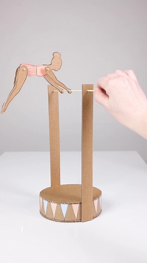 DIY Cardboard Acrobat Spinner Craft Tutorial