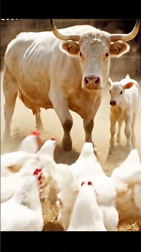 Brave man rescues poor cow from giant python