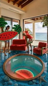 🍉They created a watermelon using epoxy flooring at home.🏠