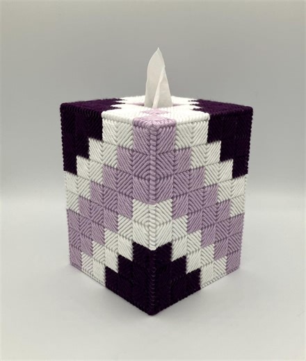Purple Diamond Needlepoint Tissue Cover Box - Etsy
