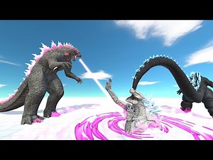 Evolved Godzilla with power of atomic breath make his enemies into dusk