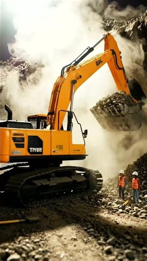 Massive Excavator Digging a Tunnel! 🚧 Heavy Machinery in Action