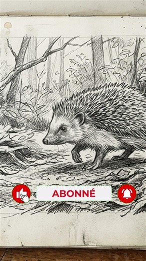 Dessin du jour : UN HÉRISSON TRAVERSANT UN SENTIER FORESTIER