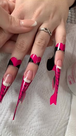 Beautiful acrylic sculpture, built in Chevron smile lines done with Young Nails😍 @youngnailsinc #youngnailsinc #youngnailssa #fyp #foryoupage #nails