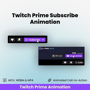 Twitch Prime Animated Overlay to Encourage Your Viewers to Interact With Your Account - Etsy