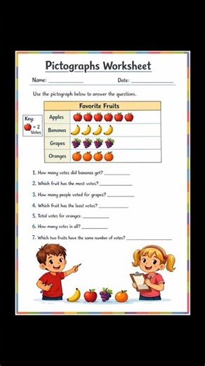 Worksheet on Pictographs for grade 3 and 4.