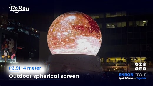 英宝香港户外项目顺利交付｜P3.91 4 米球形屏