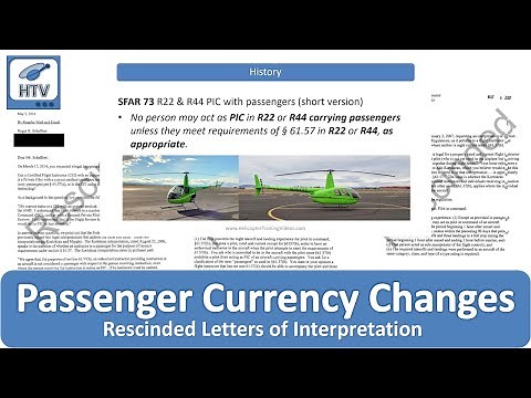 Instructor & Student Passenger Currency Changes § 61.57 & SFAR 73