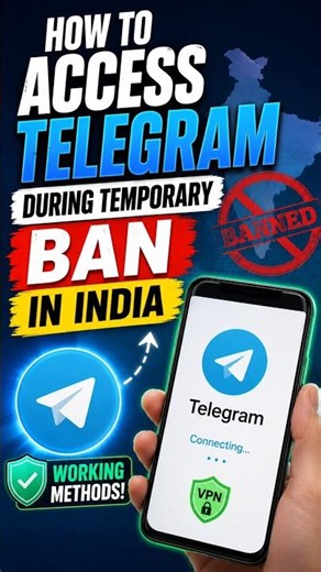 How to Access Telegram During a Temporary Ban in India 🇮🇳 #telegram #technology #cricket