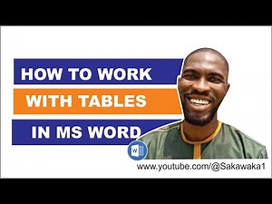 How to work with Tables in MS WORD (part 2)