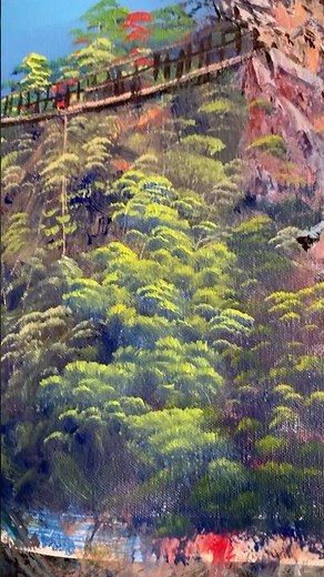 Painting a green tree ! BOB Ross painting technique #art #bobross