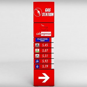 [Hot Item] Customized Outdoor Aluminum Standing Pylon Sign Totem for Gas Station