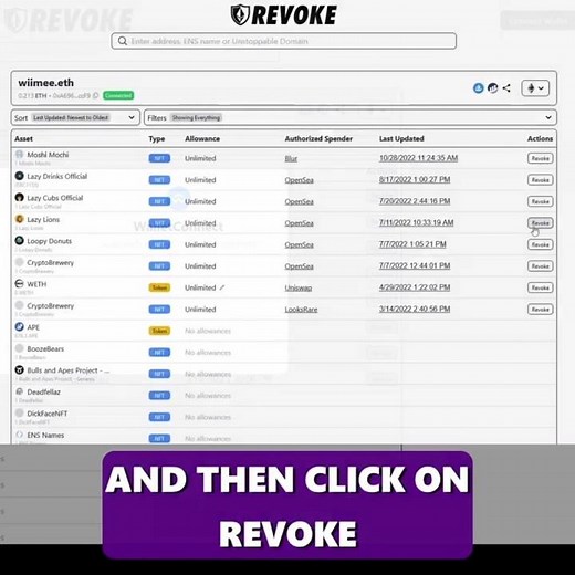 Revoke.cash - How to use - 2023 #cryptosecurity #approvals
