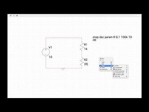LTSpice intro - potentiometer, voltage divider and resistance sweeps