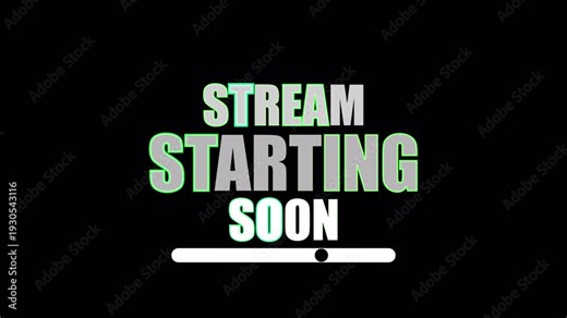 Stream Starting Soon animation on transparent background ,suitable for live streaming and video hosting.