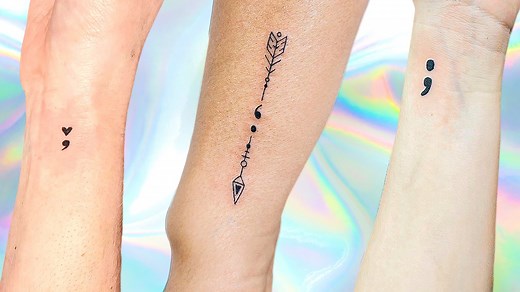 The Meaning Of A Semicolon Tattoo, Explained - Glam