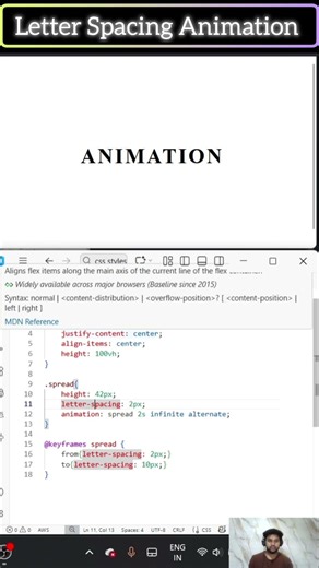 Letter Spacing Animation using html CSS ll web development programs for beginners #htmlcss #css