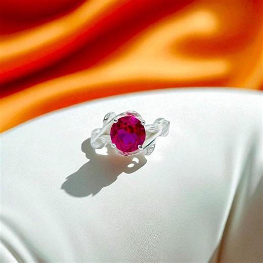Sterling Silver Ruby Cluster Ring: Round Cut Birthstone Jewelry - Etsy